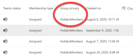 HiddenMembers - this is what it should state. It can't be changed manually.